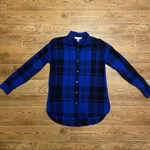 Old Navy | The Boyfriend Shirt Blue Striped Flannel
